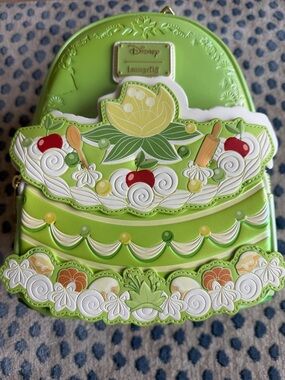 Loungefly Green Tiana Cake Appliqué Mini Backpack